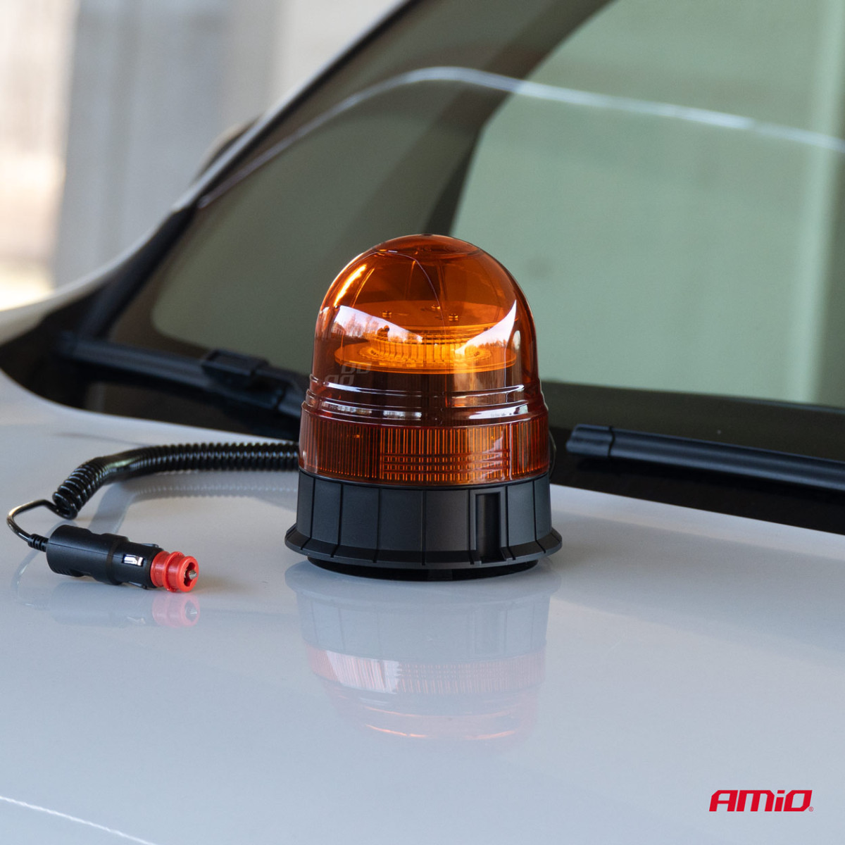 LED-varningslampa W02M magnetisk R65 R10 39LED 12/24V IP56 AMIO-02300