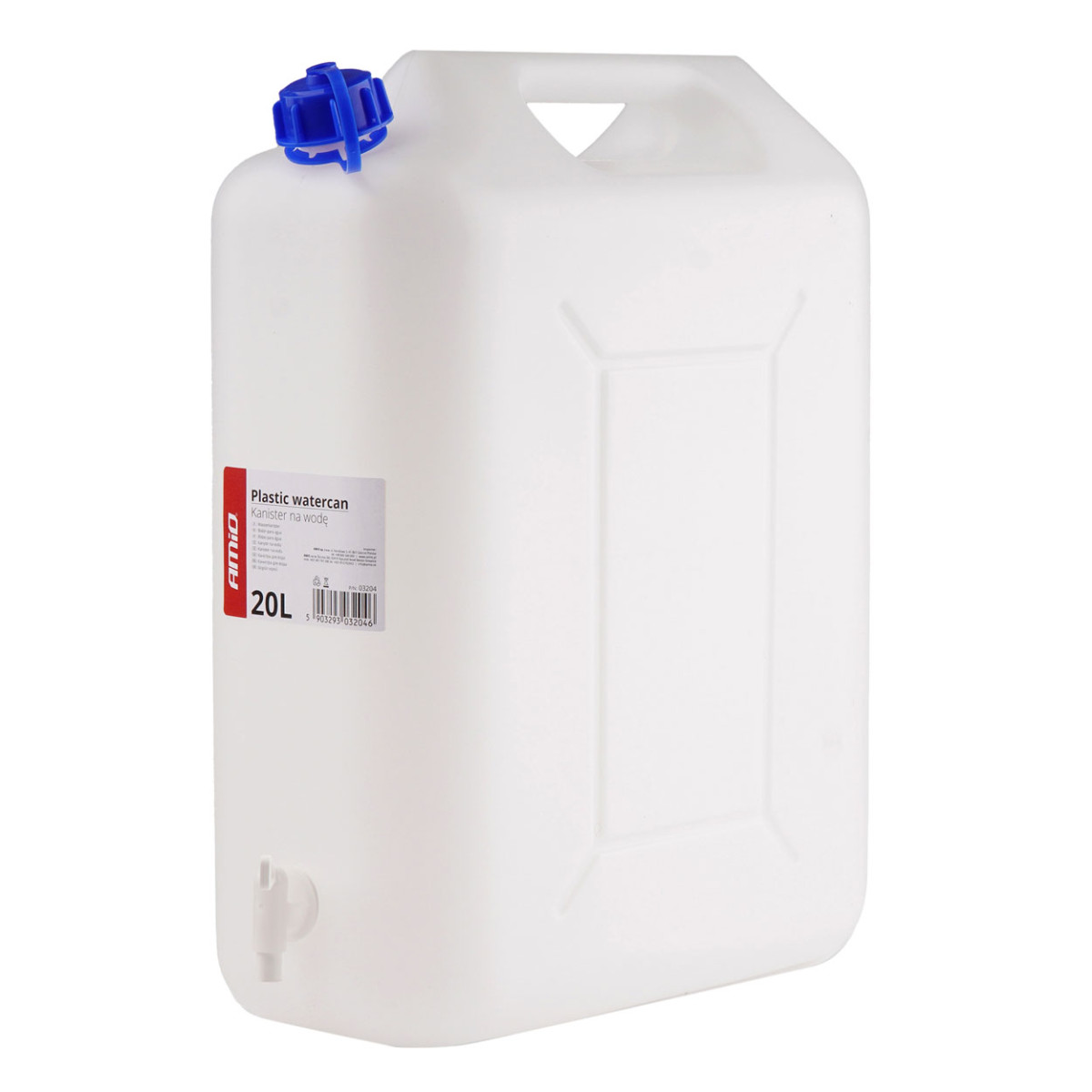 Plastvattentank med kran 20 L – AMIO-03204