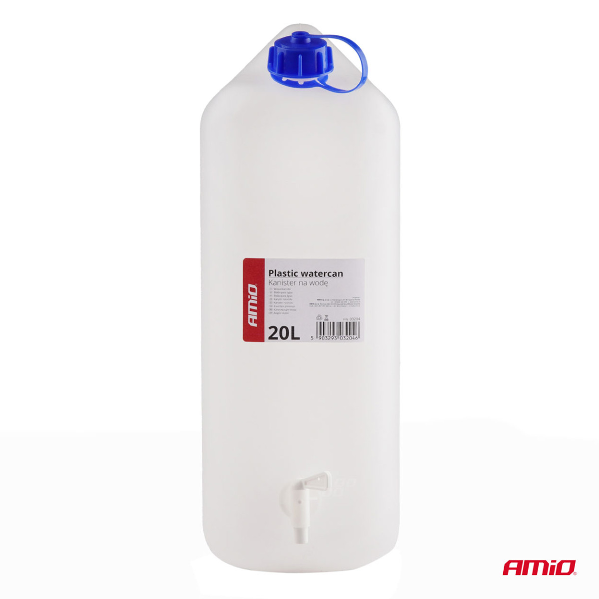 Plastvattentank med kran 20 L – AMIO-03204