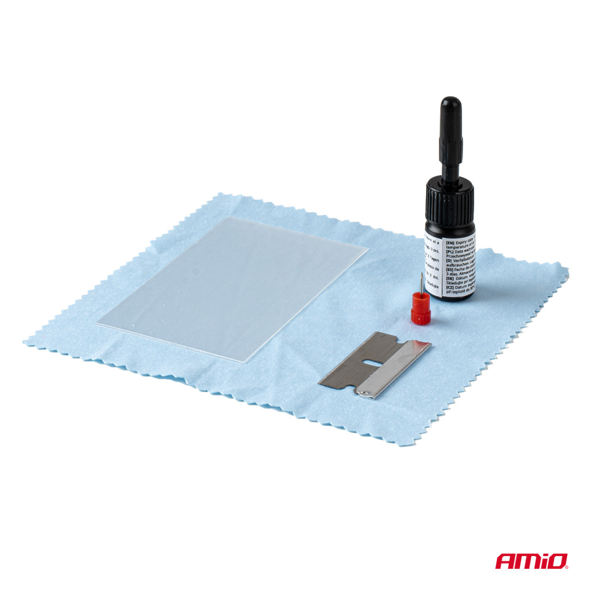 Vindrute reparationssats med applikator och sugkopp DIY AMIO-04792