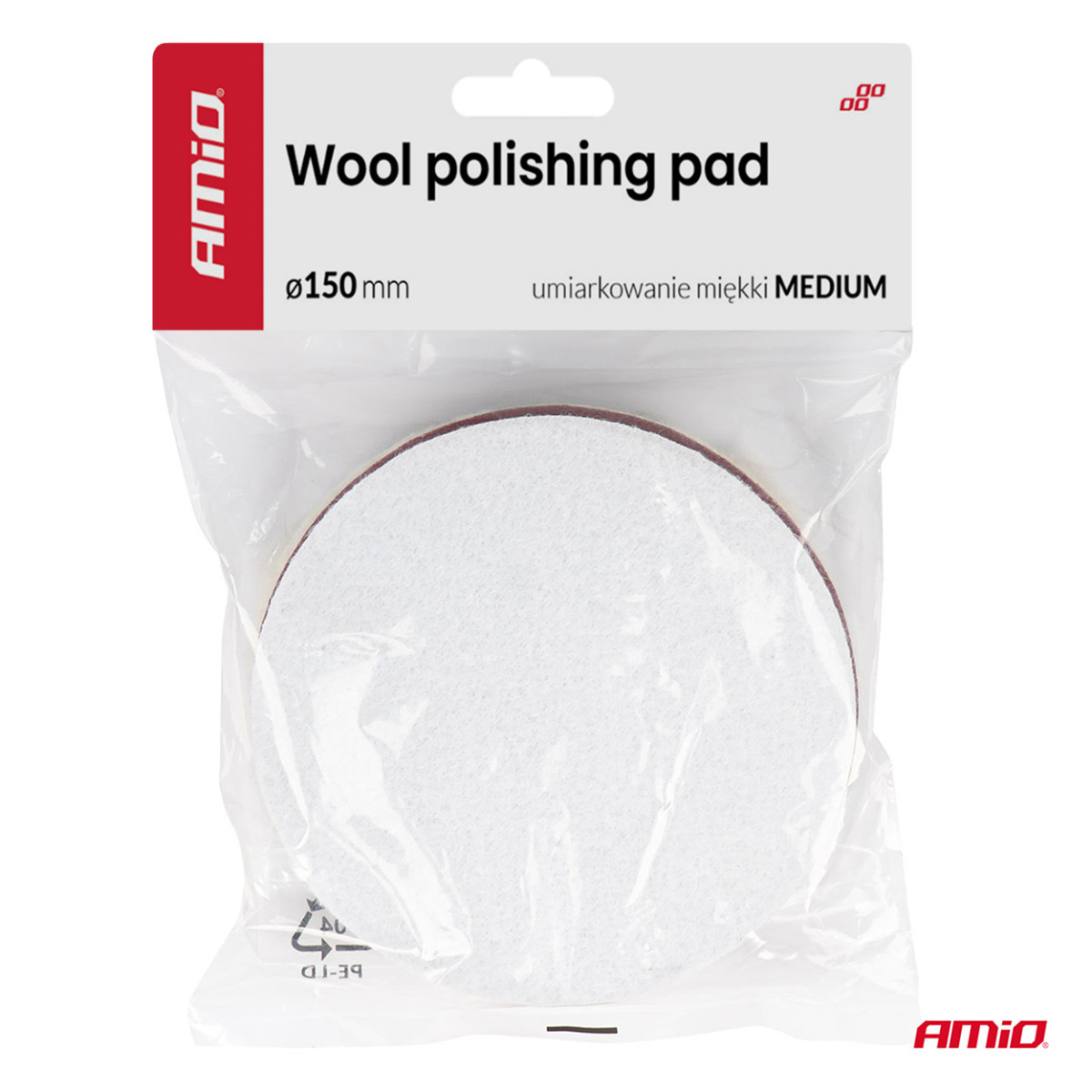 Ullpoleringsskiva, medelhårdhet, 150 mm ADET-35 AMIO-04883