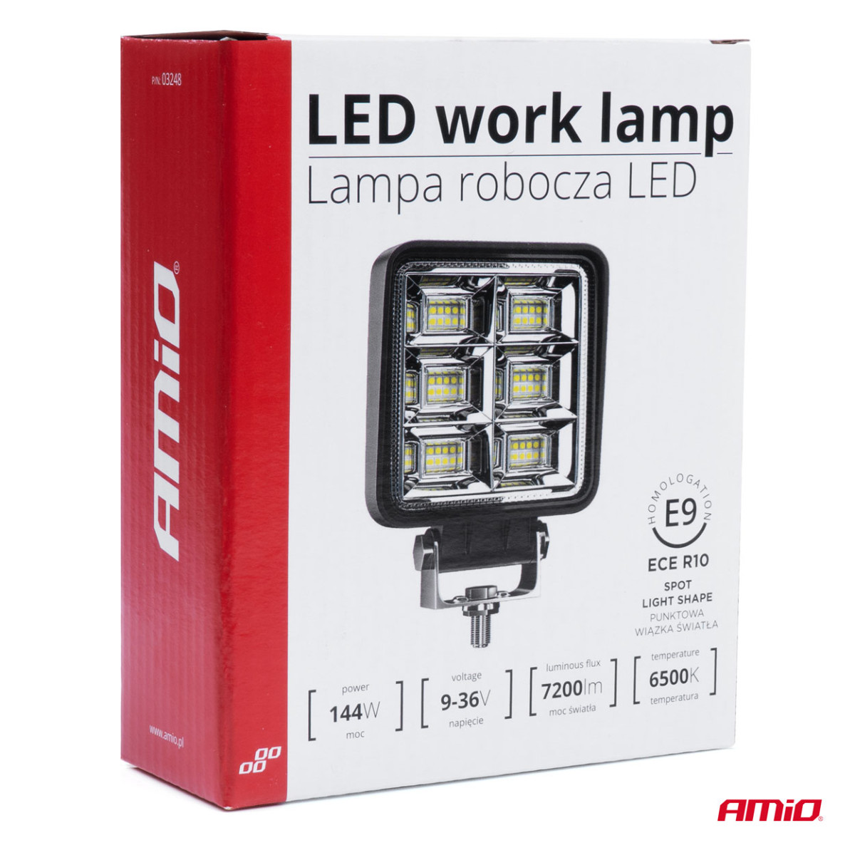 LED-arbetslampa, 144 W, 9–36 V, AWL37