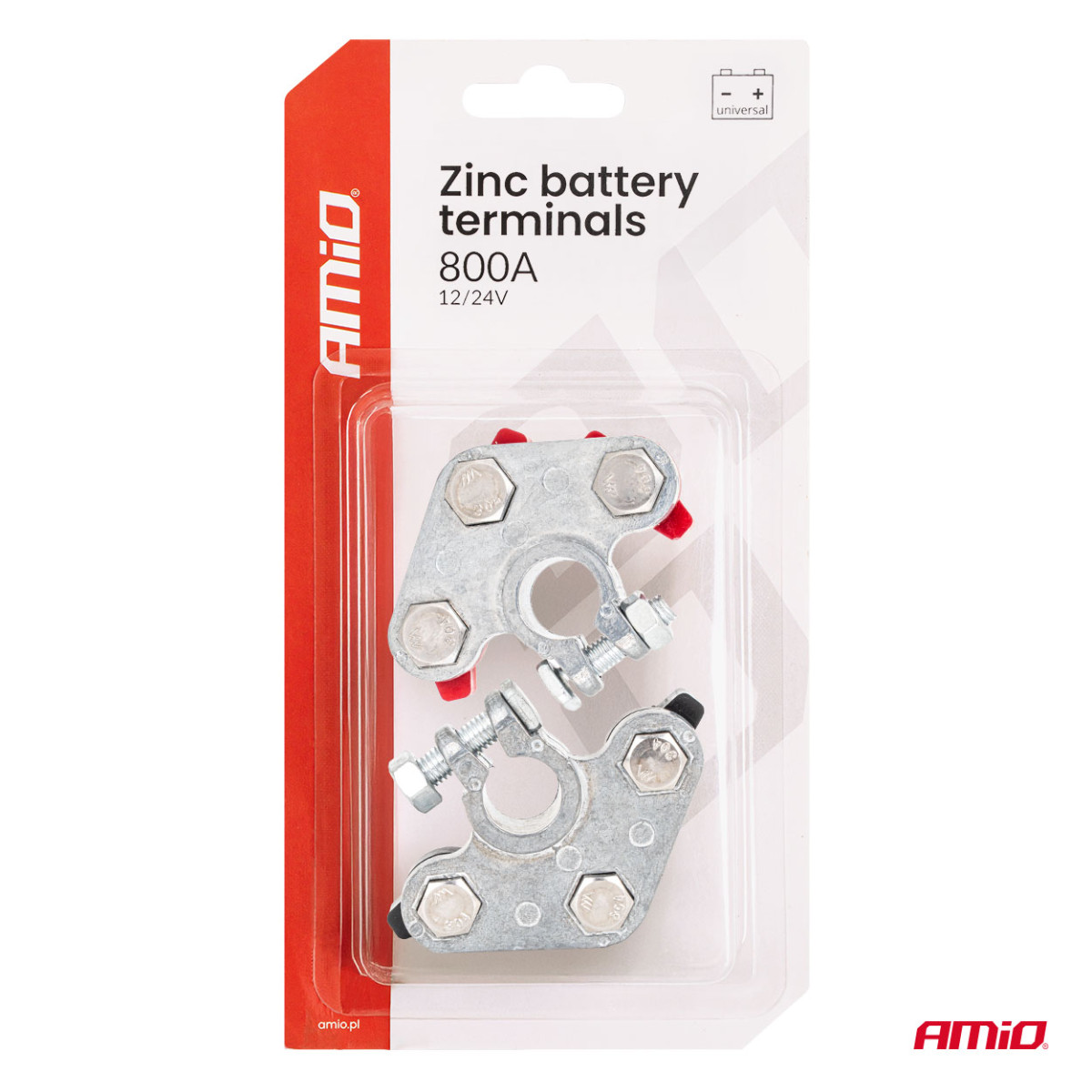 Batteripoler 800 A, galvaniserade, 2 st. AMiO-04391