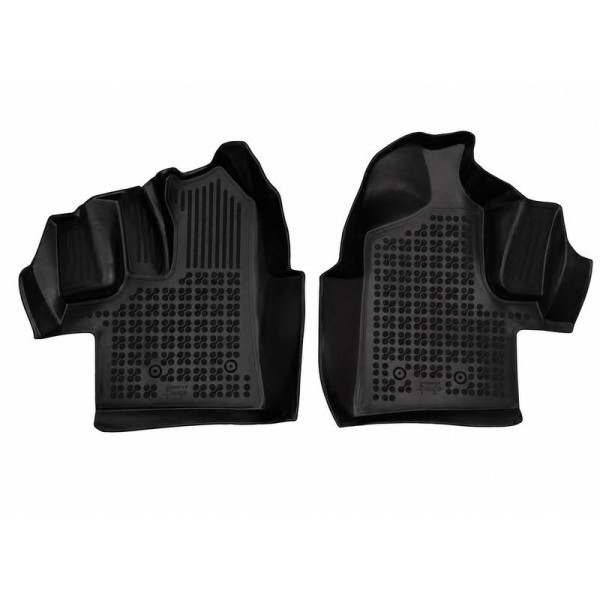 Gummimattor Ford Transit IV 2015-2021 (front, vinyl flooring, Version for the U.S. market, with built-up space under the seats - high-sided floor mats)