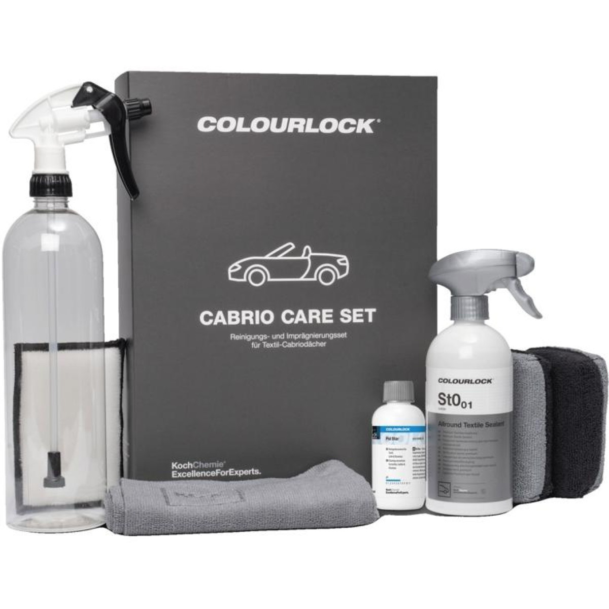 KOCH CHEMIE COLOURLOCK Cabrio Care Set, skötselset för textiltak för cabrioleter