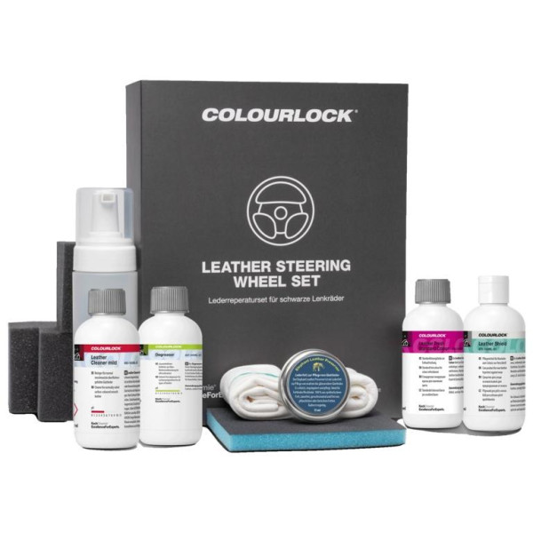 KOCH CHEMIE COLOURLOCK Leather Steering Wheel Set, bytessats för svart läderratt