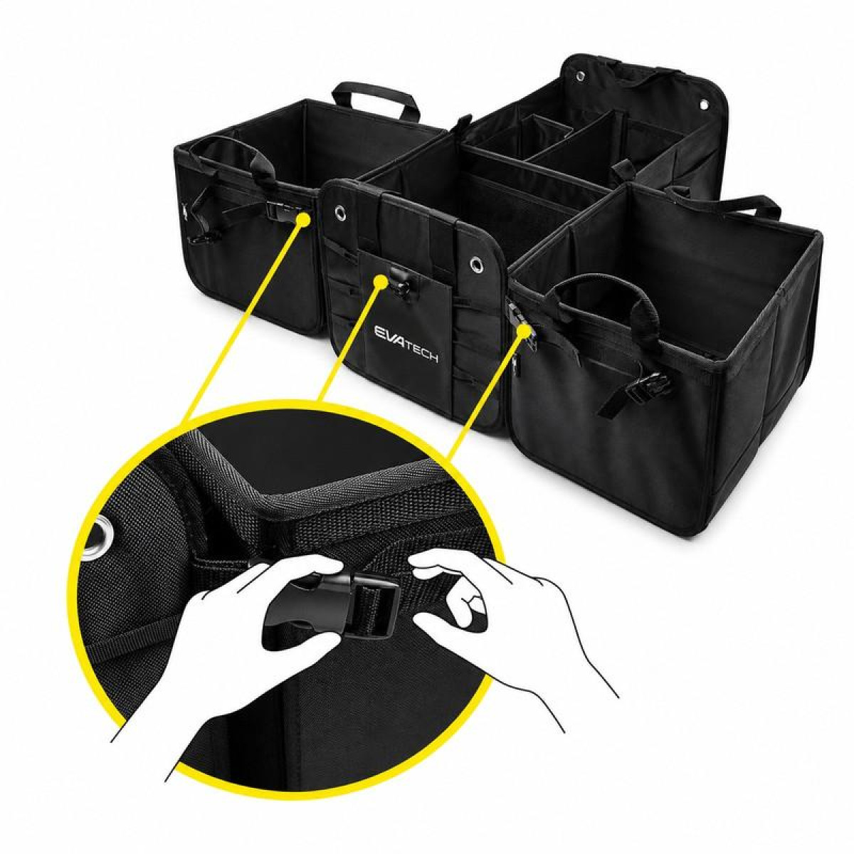 Hopfällbar Bagageutrymmesorganisator 2 Plus EVAtech 60×37×32 cm